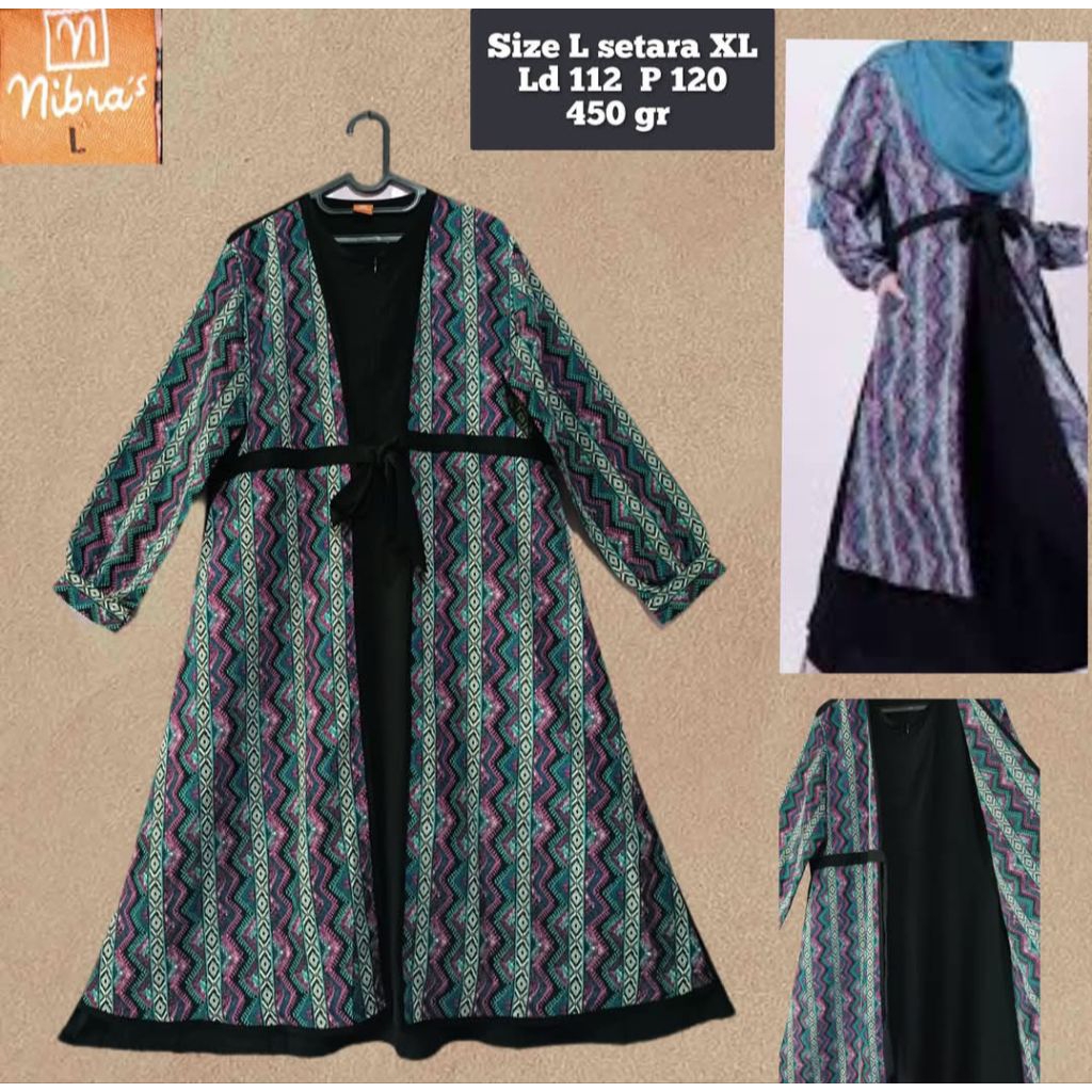 pl nibras gamis hitam rompi size L