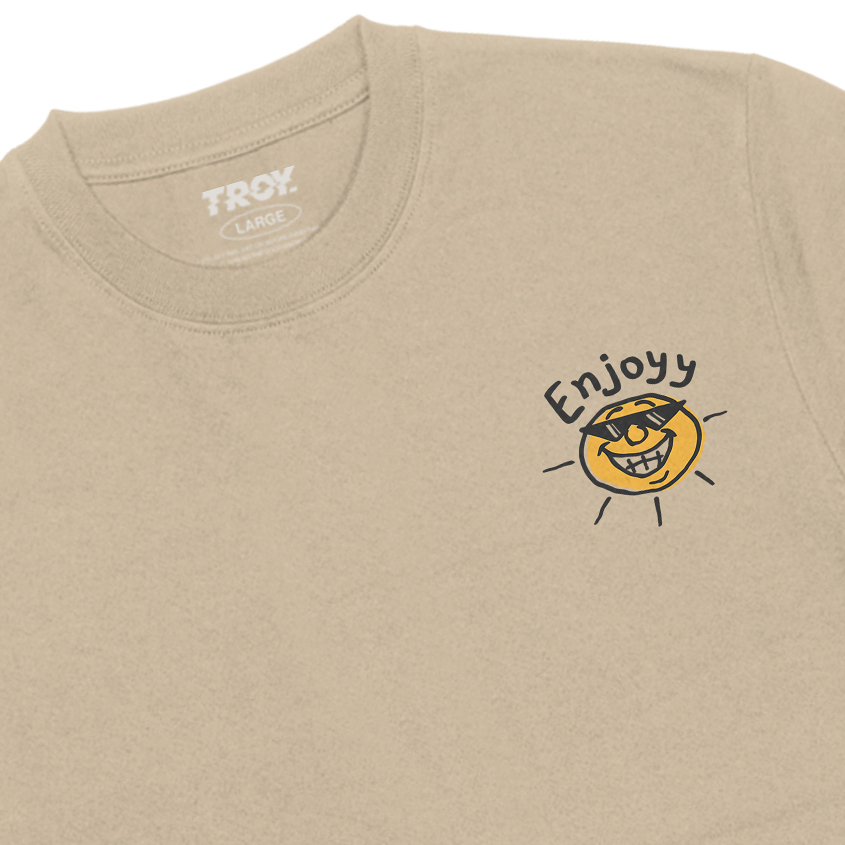 Troy Company Tshirt Beige Enjoyy - Kaos Lengan Pendek Kaos Beige MTD 3076