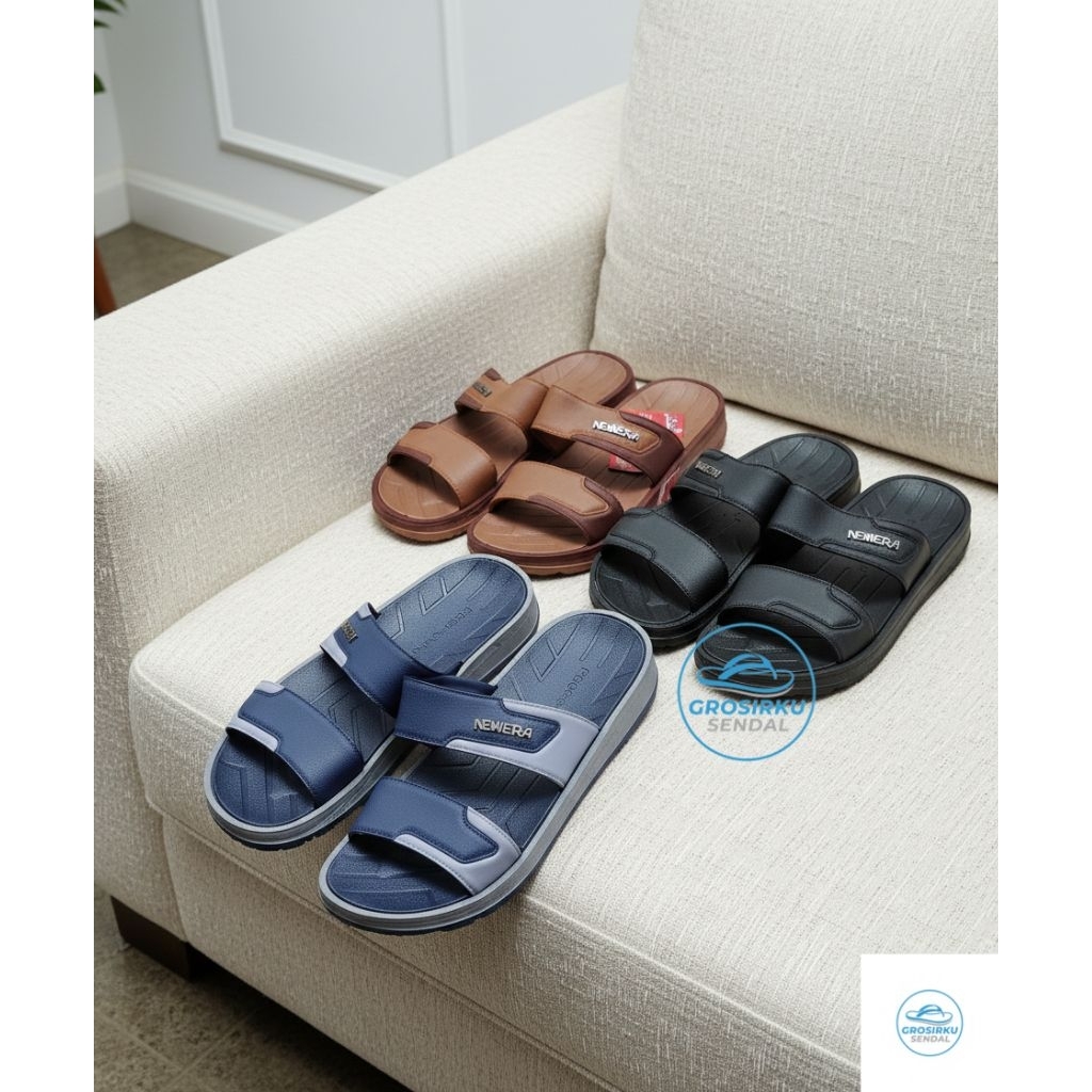 Sandal new era sandal selop pria model terbaru bahan karet