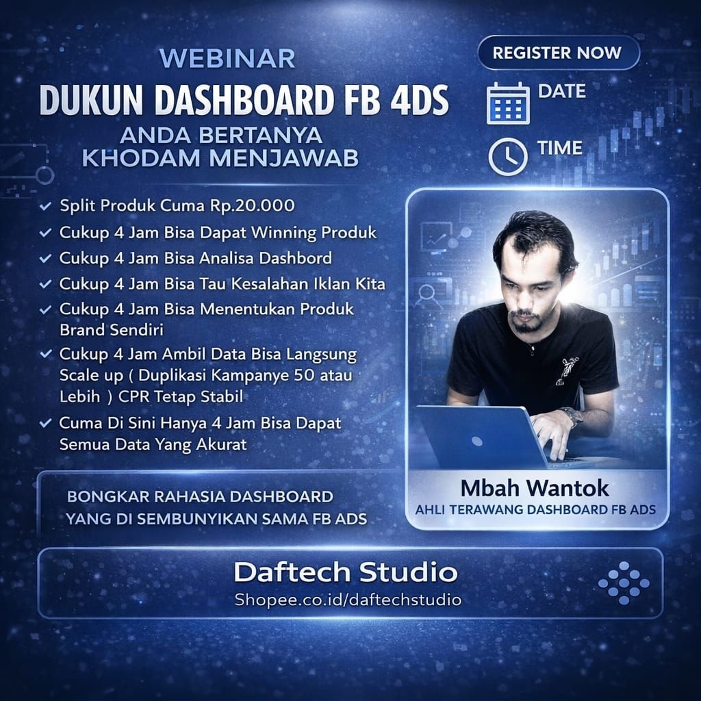 TEHNIK 4 JAM FB ADS WINNING SOLUTION Dukun Dashboard FB Ads DIGITAL MARKETING TOKO ONLINE INTERNET P