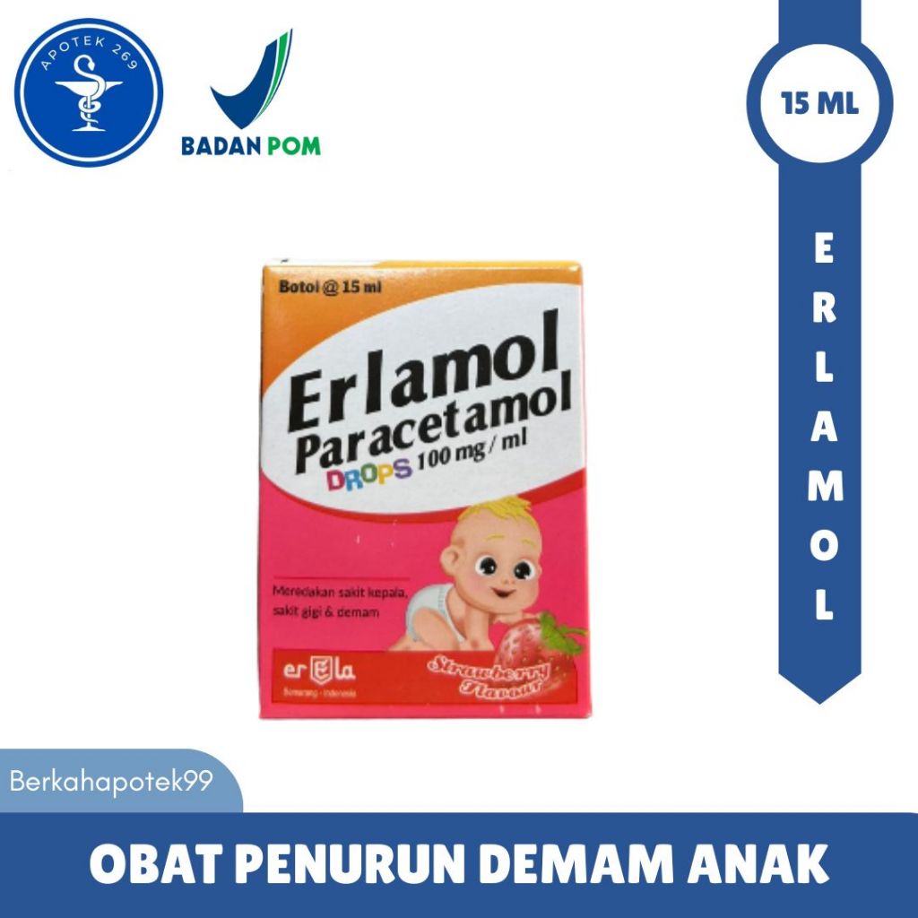 ERLAMOL DROP 15 ML RASA STRAWBERRY | PARACETAMOL