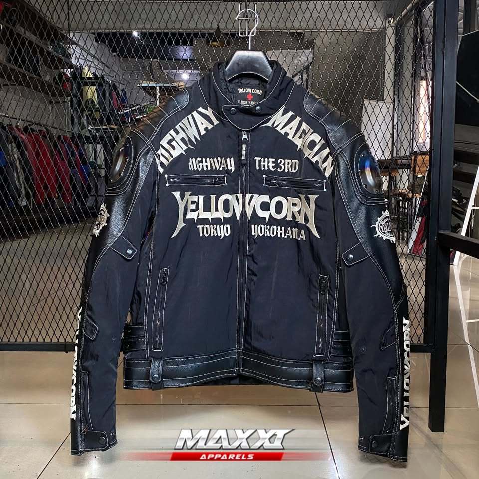 Jaket motor Yellow Corn | YB 8309 Black & White Titanium | Jaket Touring | Jaket Original