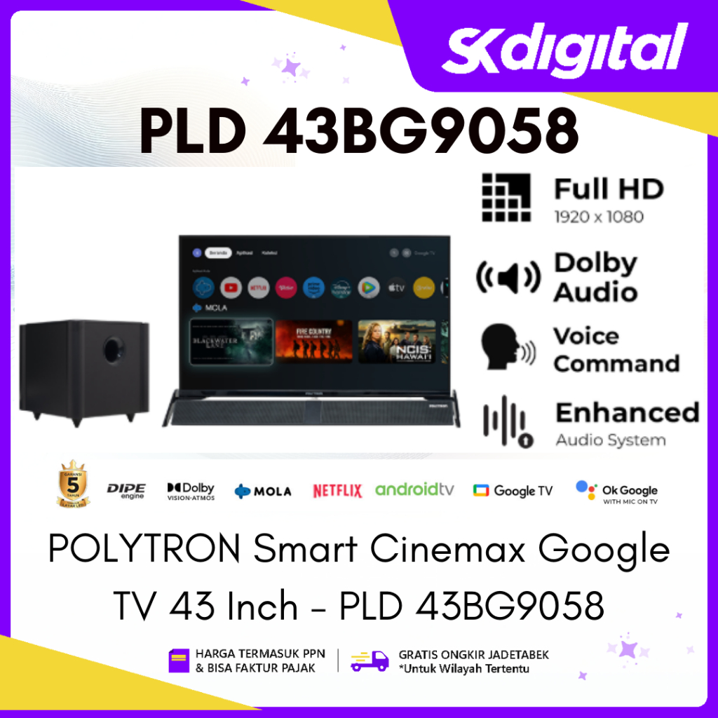 TV Polytron PLD 43BG9058 Smart Cinemax TV 43 inch