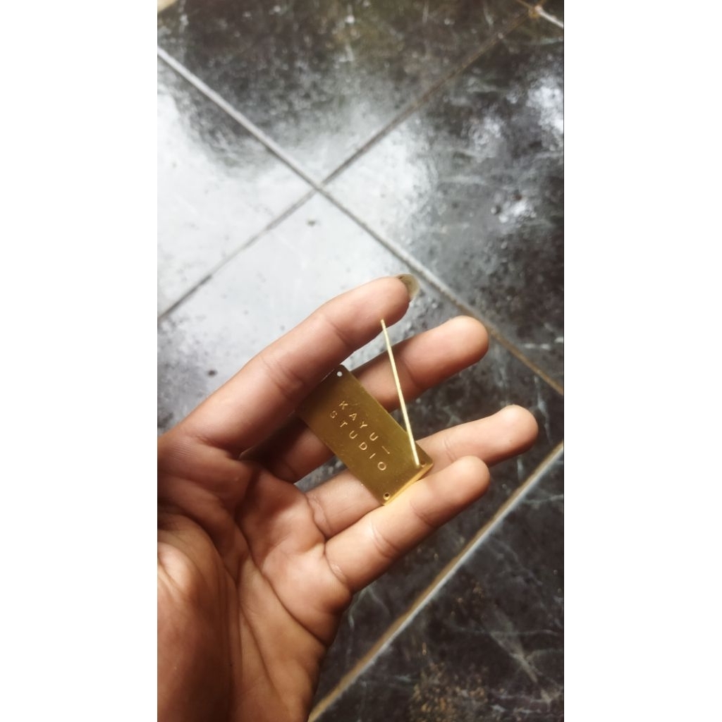 Label Plat Custom Stenless Kuningan.