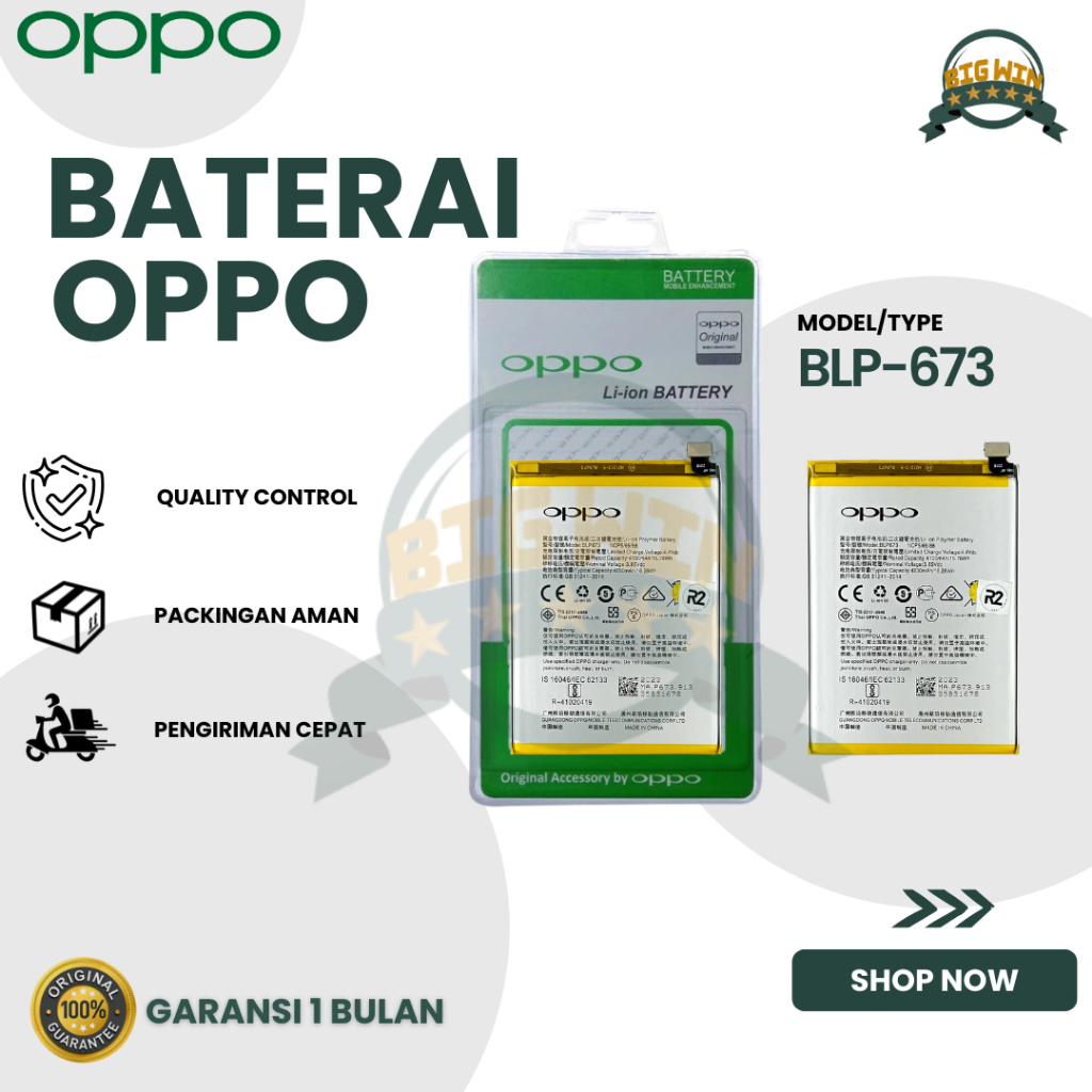 BATERAI BATTERY OPPO BLP673 A11/ A12 / A3S / A31/ A5S / A7 / REALM3 C1 DOUBLE [IC POWER] ORIGINAL