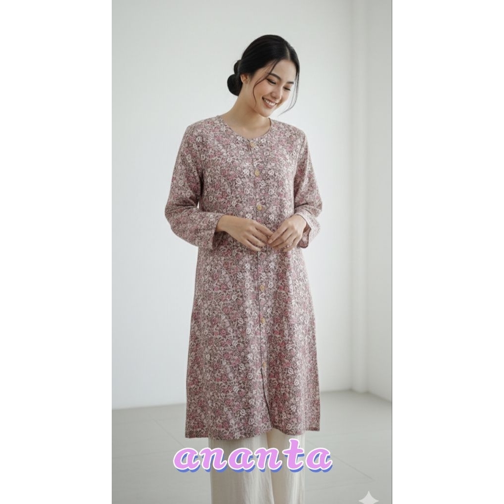 Atasan Tunik Katun Rayon / Atasan Tunik Muslim / Tunik Motif