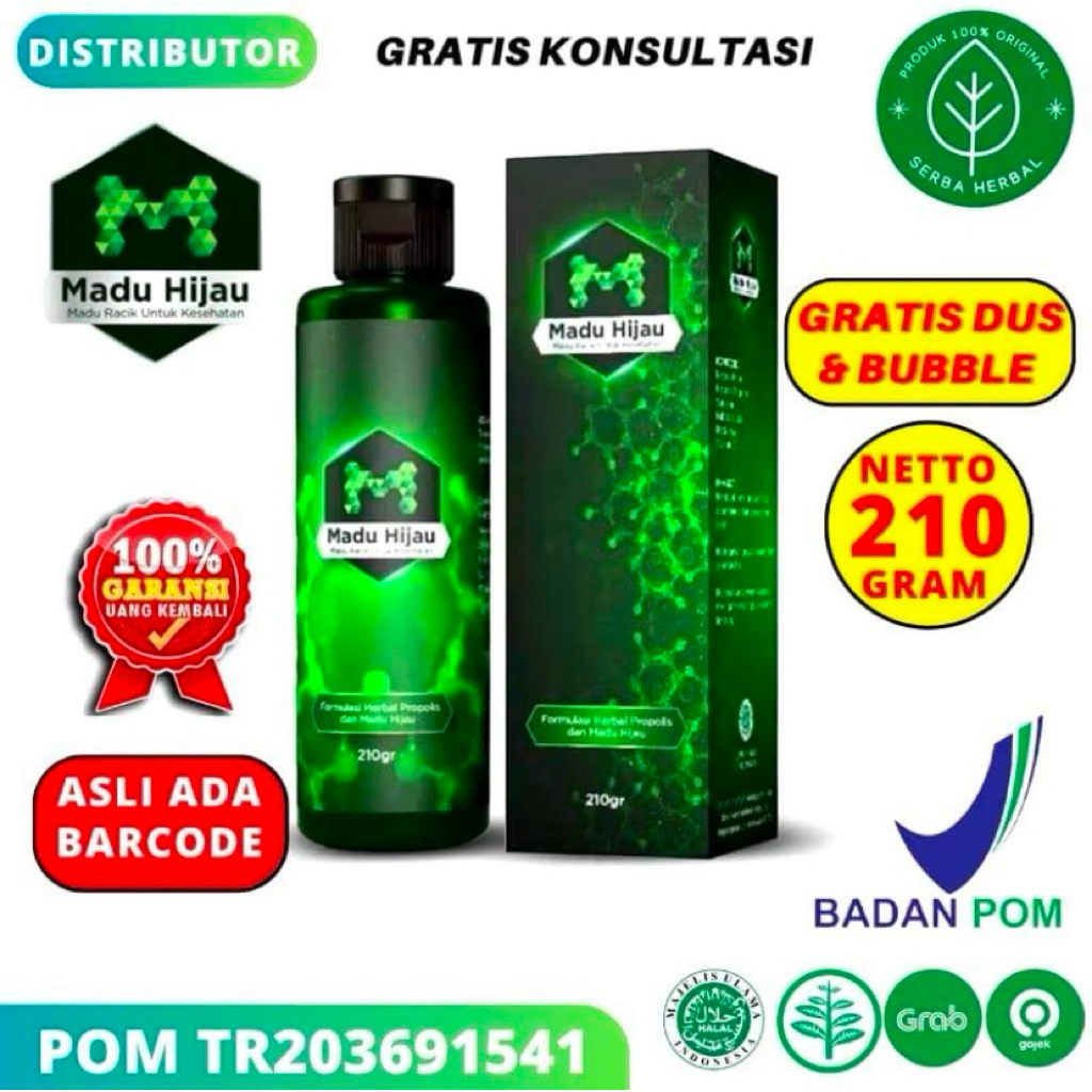 Madu Hijau Original 210Gram BPOM Herbal