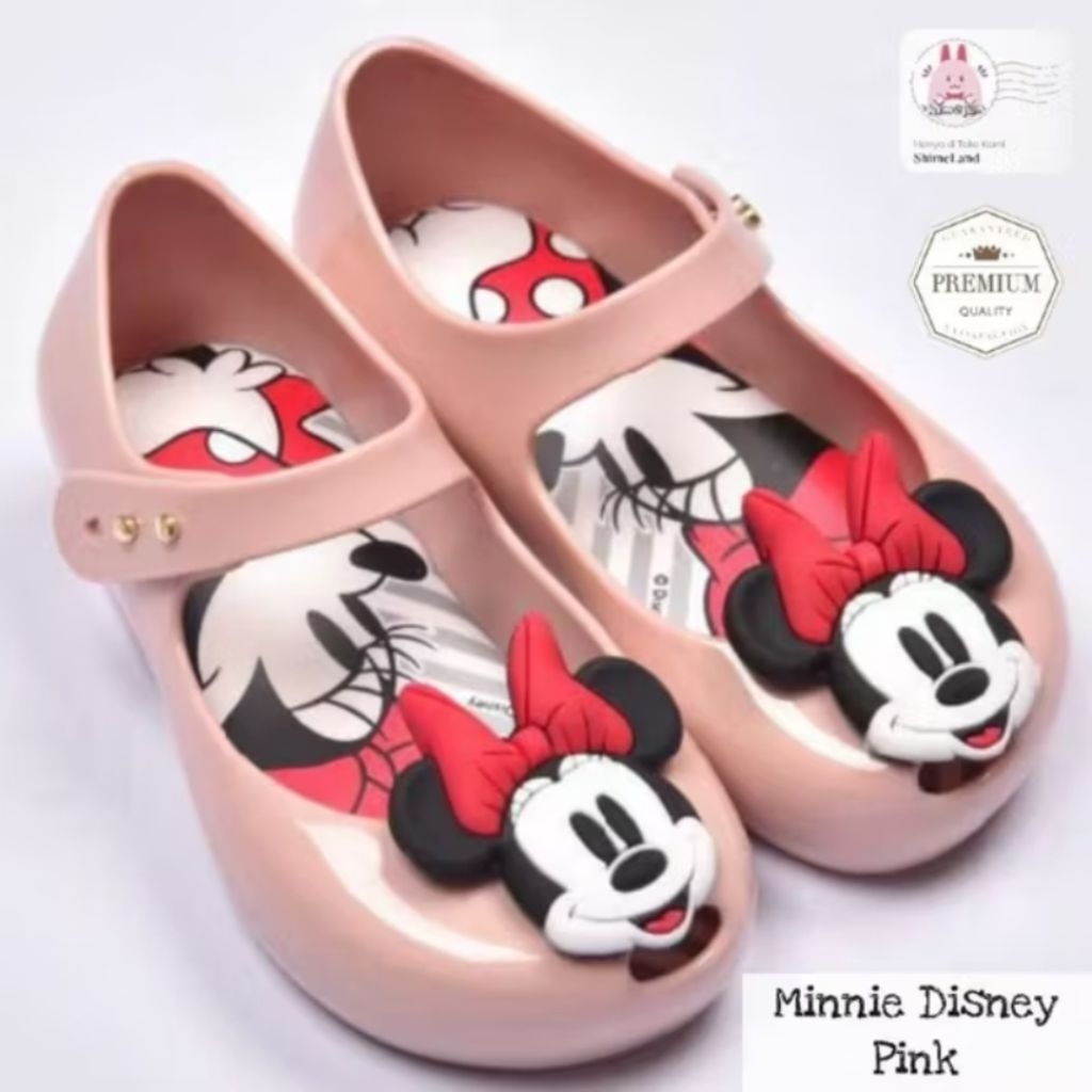 Minnie Mickey Mouse Sepatu Anak Perempuan Jelly Shoes Flat
