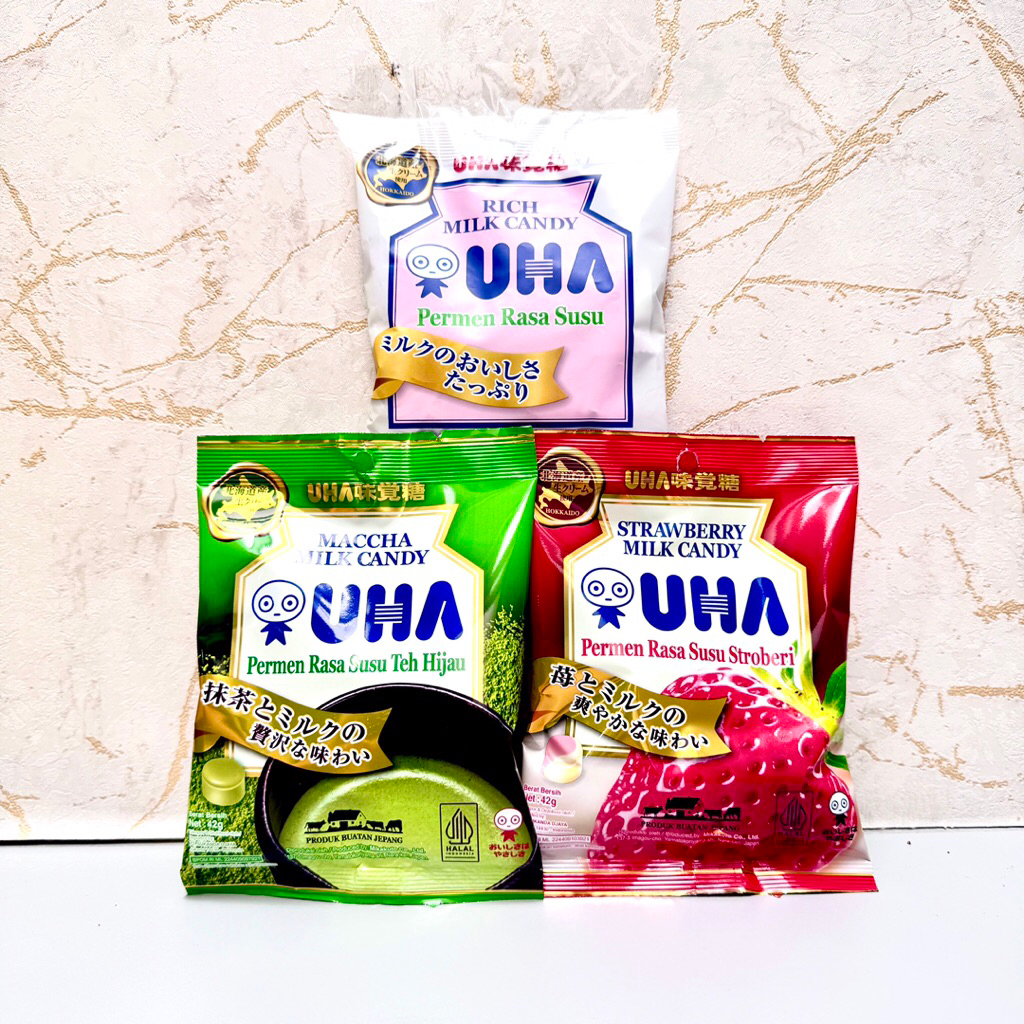UHA Milk Candy Permen Susu Jepang Rich Milk Strawberry Matcha
