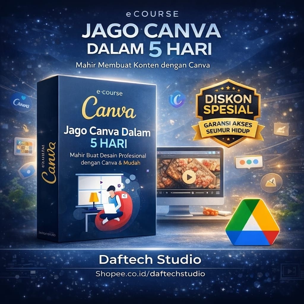 JAGO CANVA DALAM 5 HARI - Mahir Buat Konten Apapun Pakai Canva