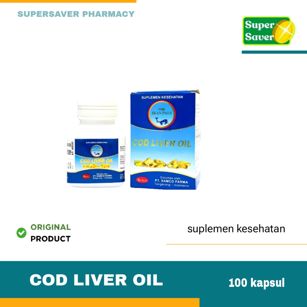 Cod Liver Oil 100 Kapsul Vitamin A D Anak Dewasa
