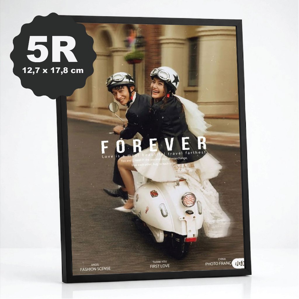 Cetak Foto Dan FrameBlok | Bingkai | Pigura 5R (12,7 x 17,8 cm) + Laminasi + Tinta Pigmen