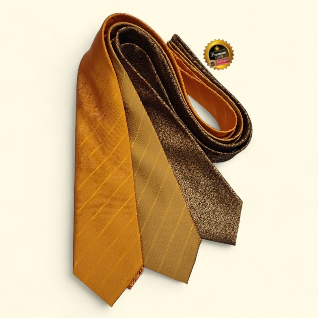 Dasi Gold polos dasi kantor pria mewah berkualitas