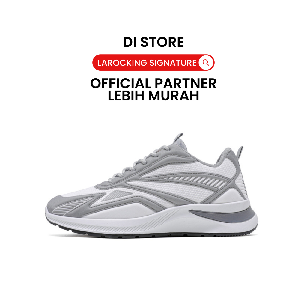Larocking - Vega Abu Putih | Sepatu Sneakers Running Gym Shoes