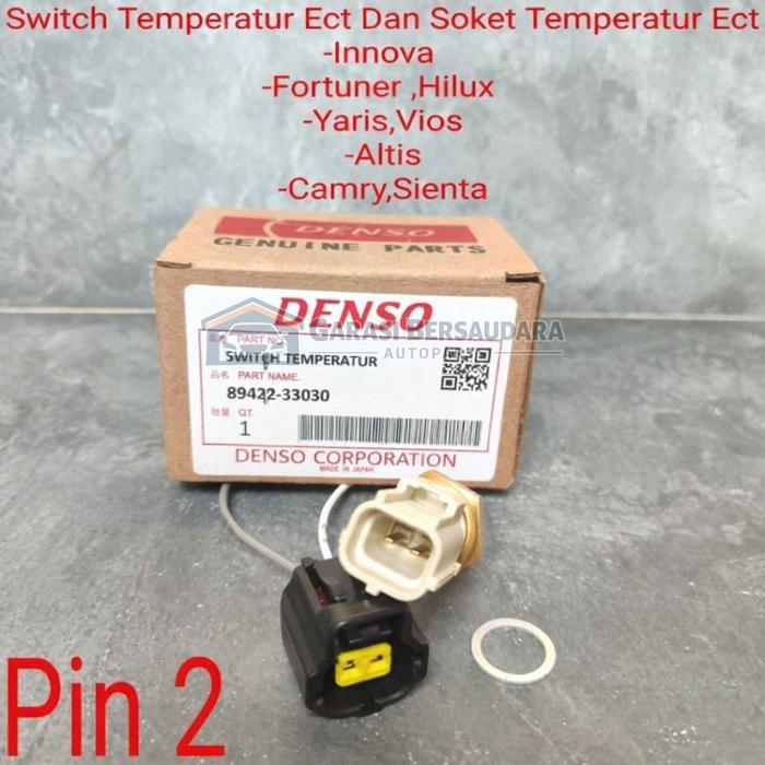 Switch Ect Sensor Temperatur Dan Soket Ect Fortuner Vios Pin 2 Original Denso