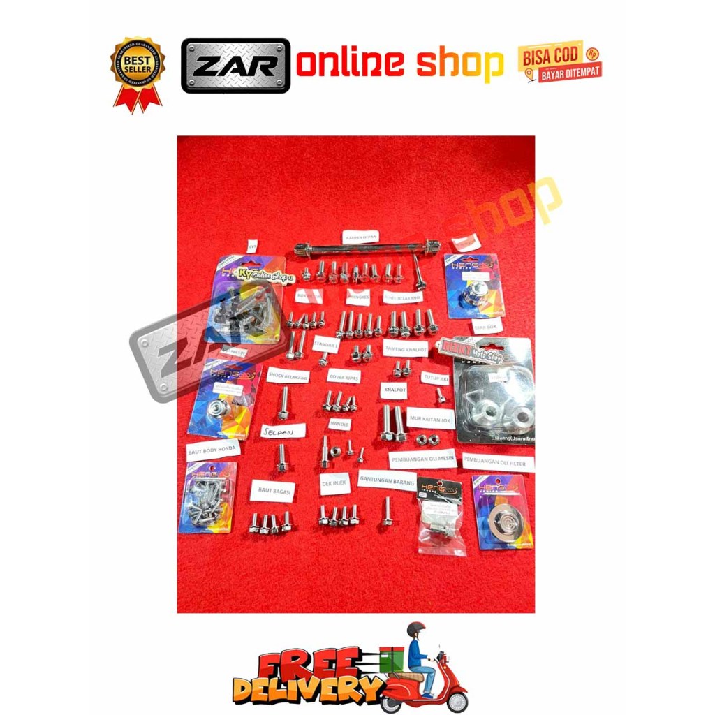 BAUT FULLSET 1 MOTOR BEAT SCOOPY KARBU FI ESP SPACY VARIO 110 TECHNO CW TAHUN 2006 - 2014 CVT KALIPE