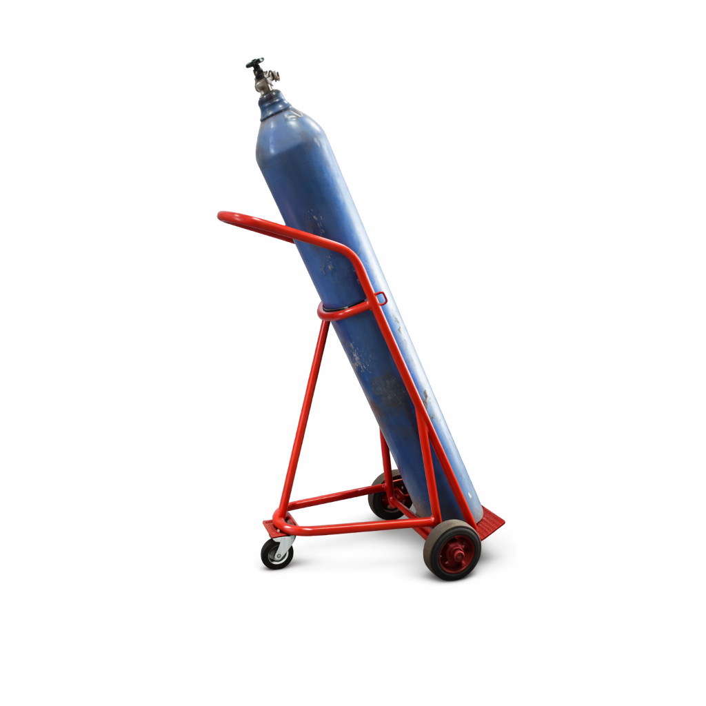 Troli Oksigen Tabung Besar – Rangka Baja Kokoh & Roda Heavy Duty