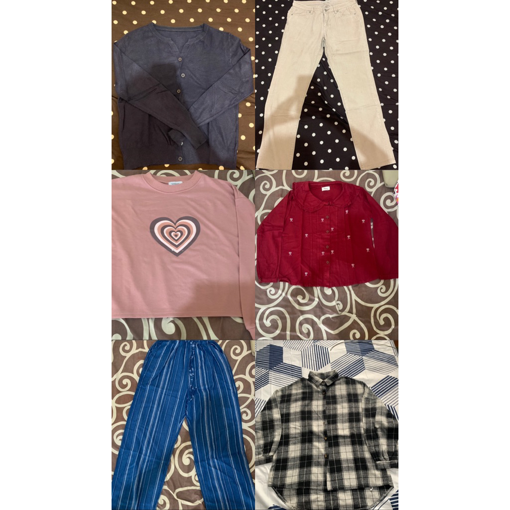 Preloved kemeja kotak” wanita oversized