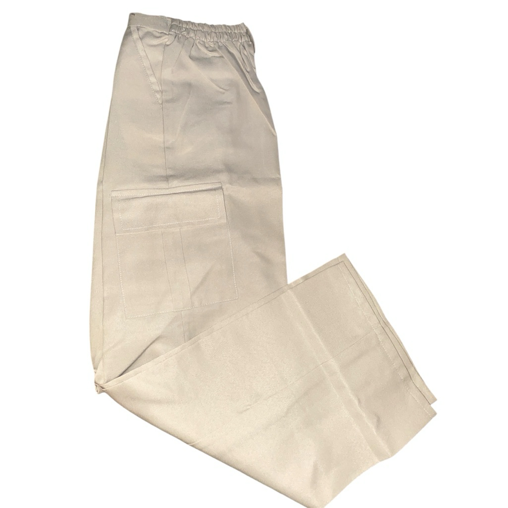 < BARU >Celana Panjang Cargo Wanita Cream