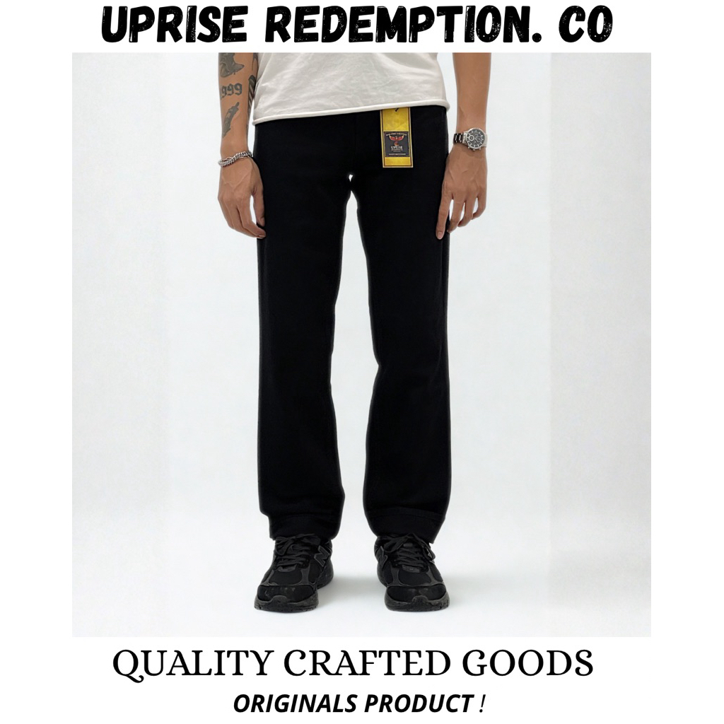 Uprise Redemption Co Celana Jeans Denim Pria Model Standar Slim Straight All Varian Warna dengan Det