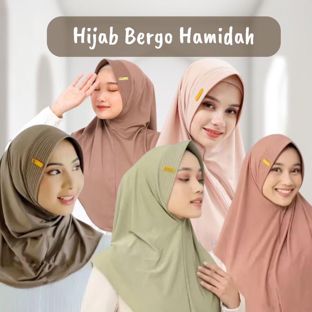 Paket Usaha Jilbab Instan Bergo Hamidah Premium 10 Pcs | Jilbab Bergo Jersey Grosir