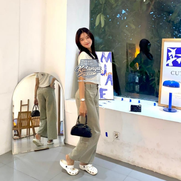 KJ - Highwaist Kulot Jeans Premium Wanita