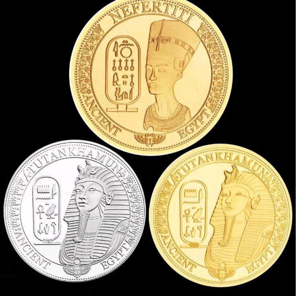 Koin Egypt Ratu Raja Mesir Kuno Piramida Koleksi Souvenir Hadiah Pajangan Mahar Seni Uang Logam Coin