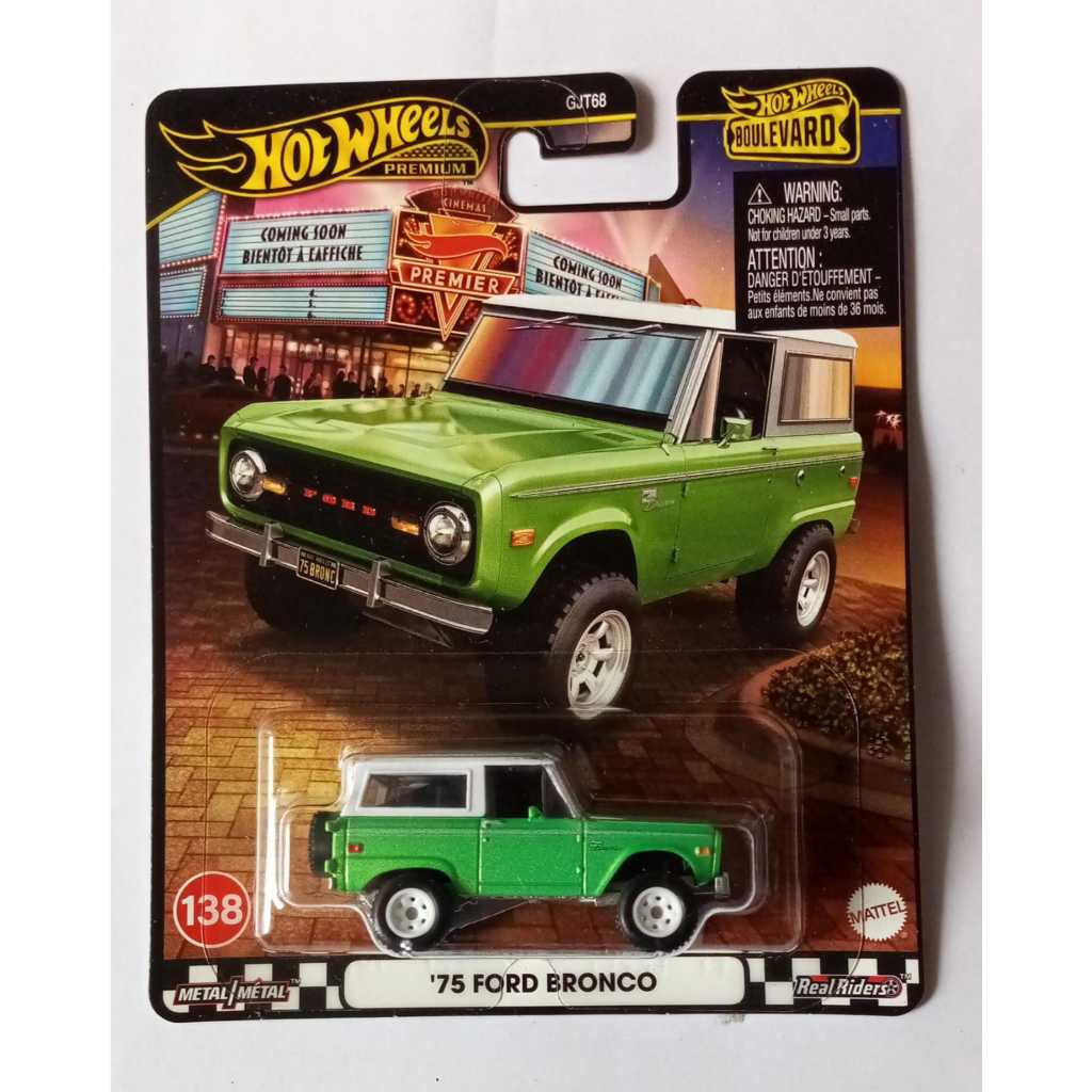 Hot Wheels - 75 Ford Bronco Green Boulevard Hotwheels Premium