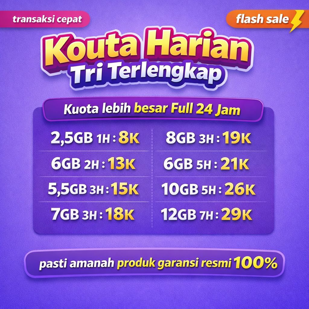Kouta harian Tri Lengkap