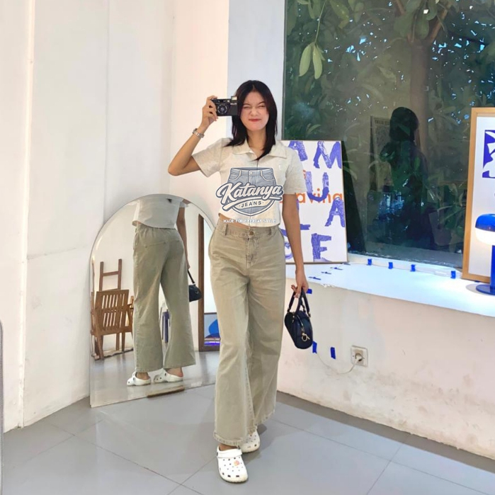 KJ - Highwaist Kulot Jeans Wanita Premium