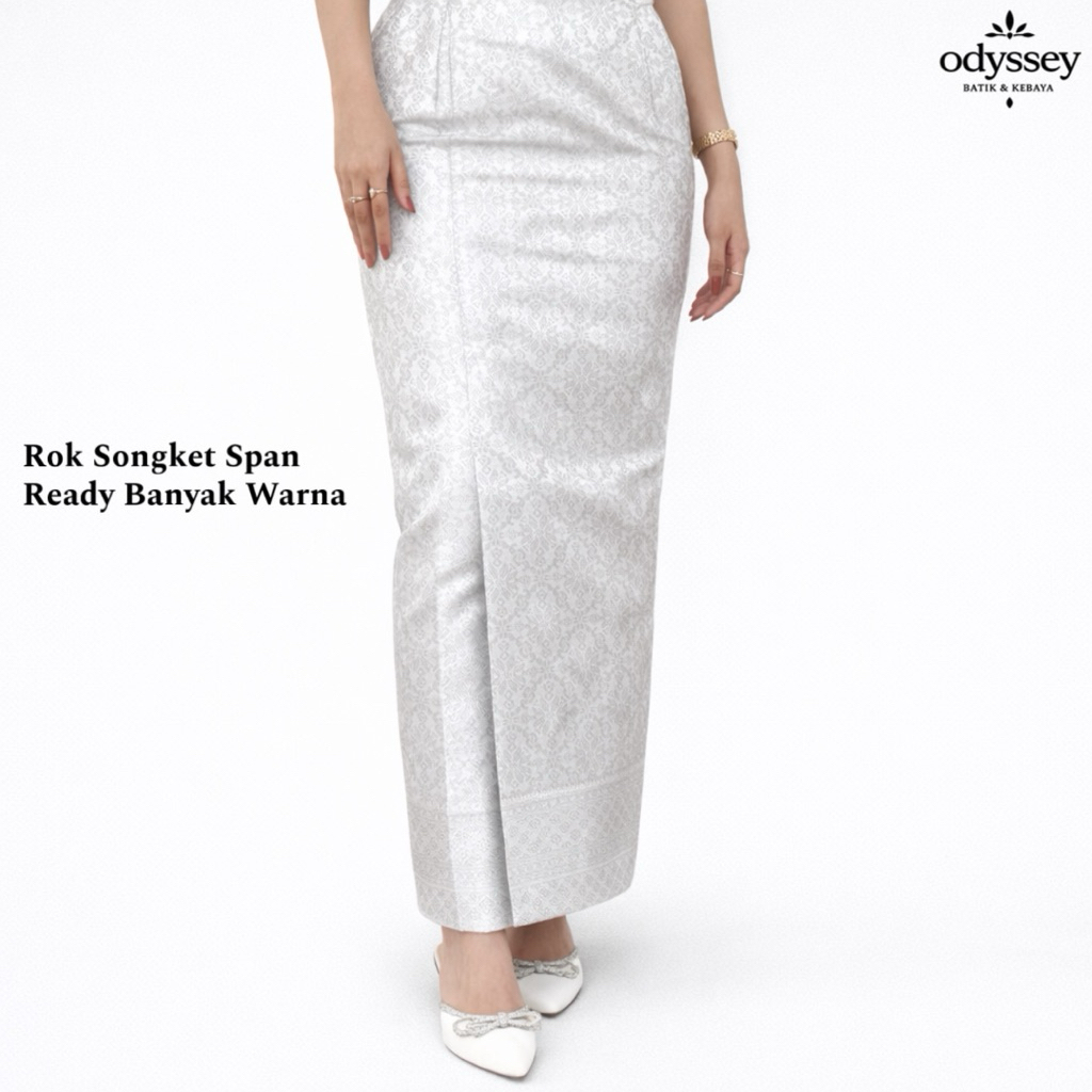 Rok Songket Span Jadi Pinggang Karet Langsung Pakai Rok Songket Kebaya Belah Samping Ukuran