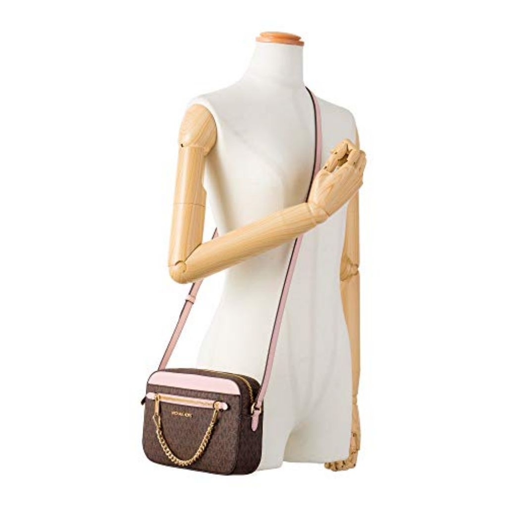 MK Jet Set crossbody bag large blush pink/brown multi girls
