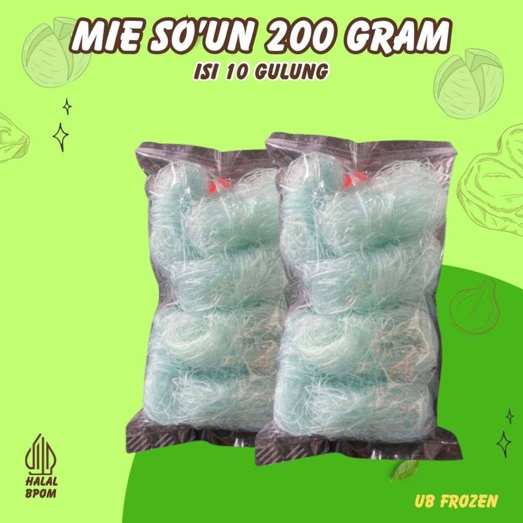 Mie Soun biru 10gulung (-+200gram)