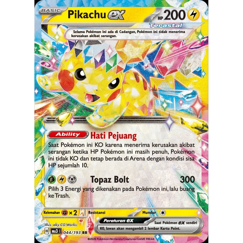 Pikachu EX MA3 044/193 RR ID