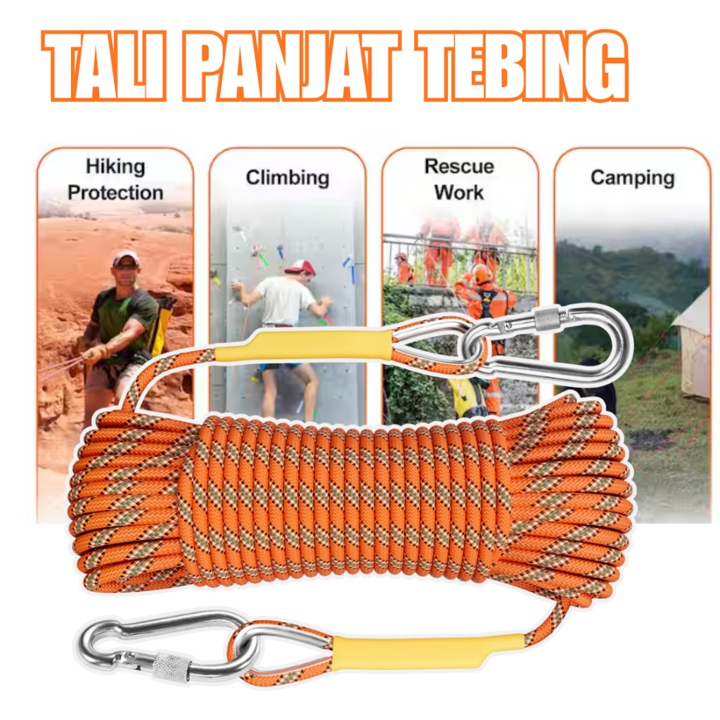 Tali Paracord Panjat Tebing 12MM 20M Tamban Panjat Tebing Super Kuat
