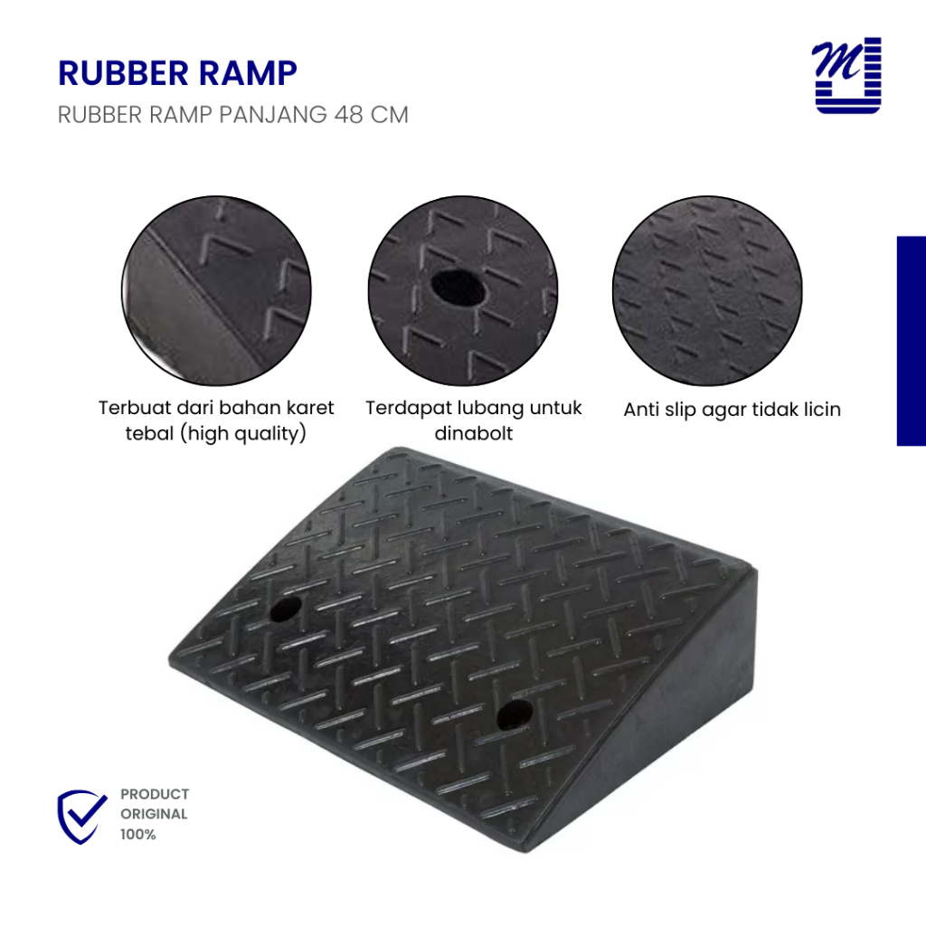 Rubber Ramp Tanjakan Karet Mobil Motor Heavy Duty / Curb Ramp Ganjalan Ban Garasi Anti Slip