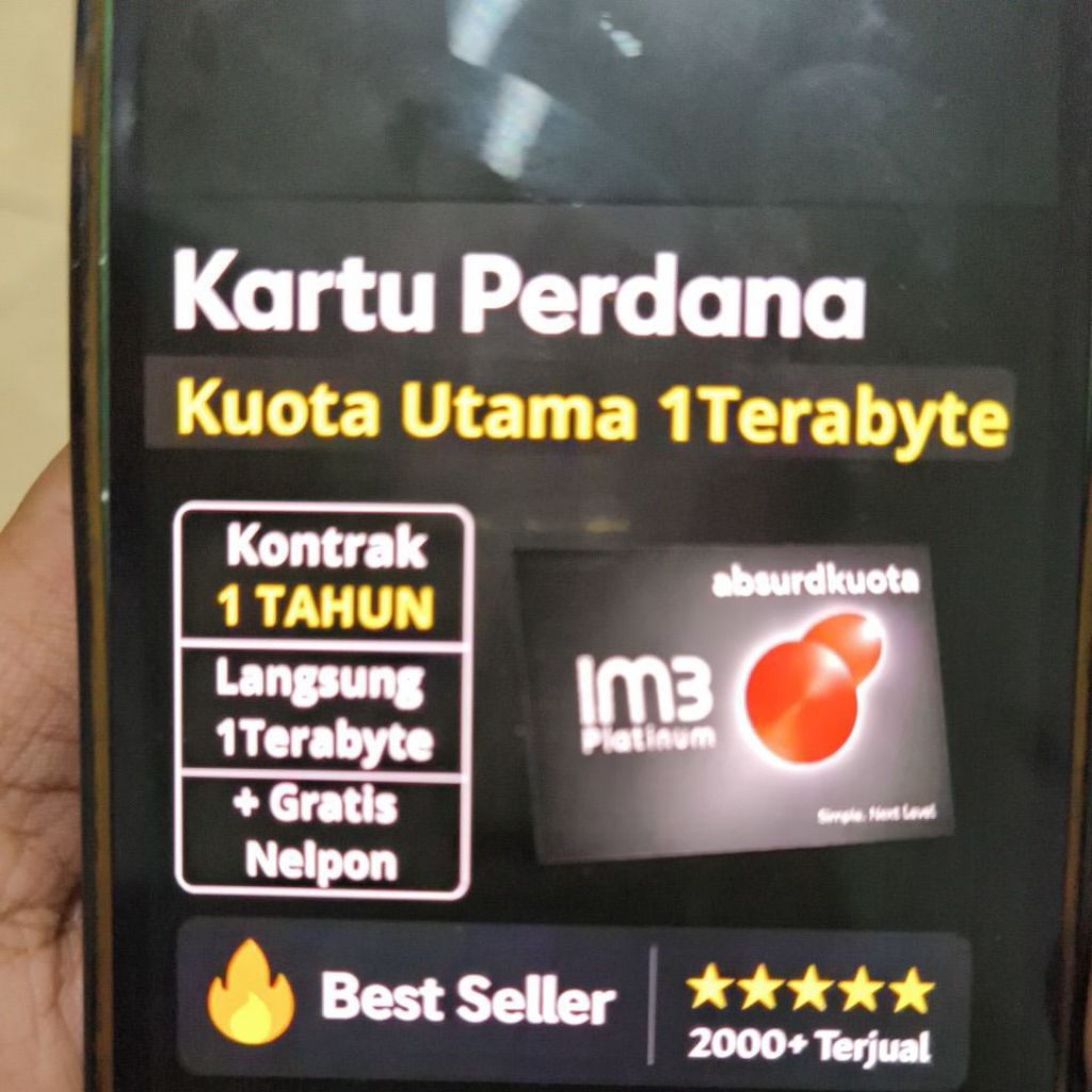 KARTU PERDANA INDOSAT 1000GB 1 TAHUN