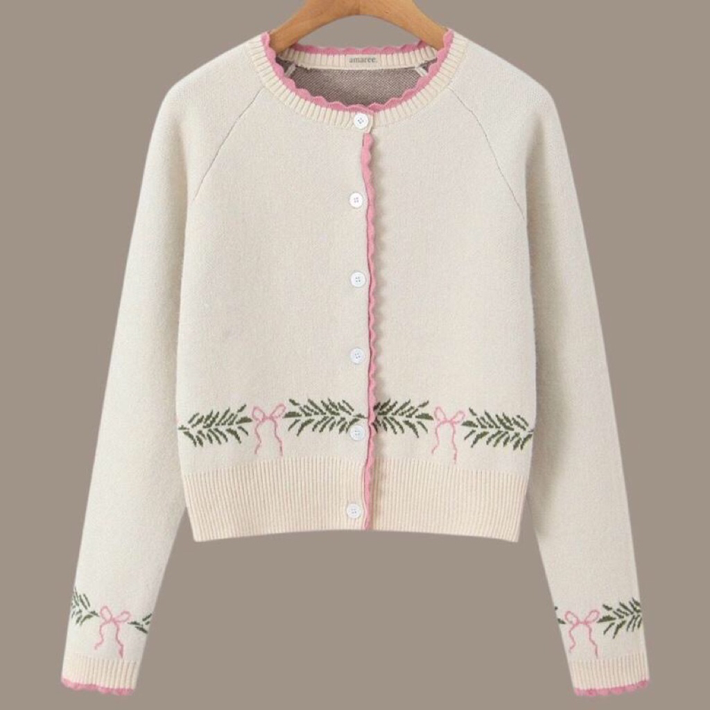 Fiona Coquette Cardigan / Cardigan wanita premium / Coquette cardigan premium / Cardigan pita wanita