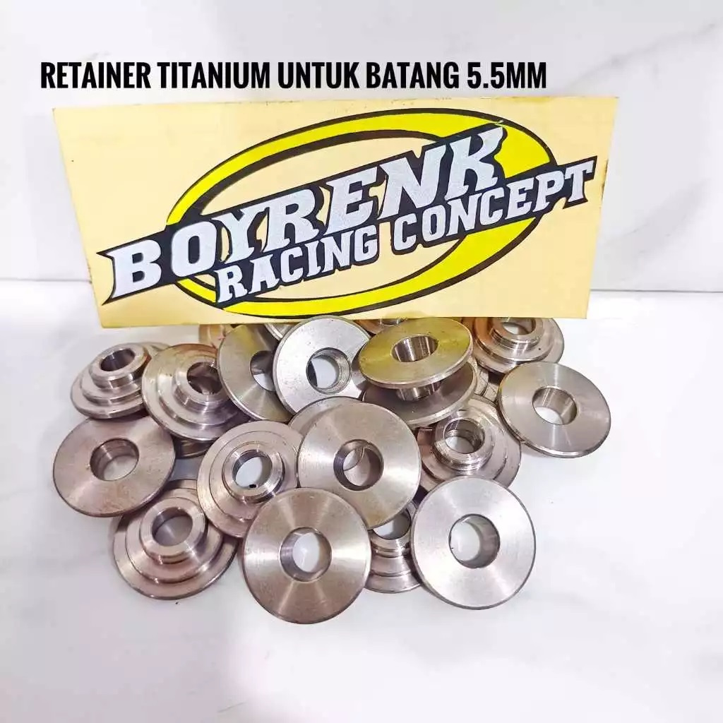 RETAINER TITANIUM TOPI KLEP SAJA BAHAN TITANIUM UNTUK KLEP BATANG 5.5MM -BOYRENK