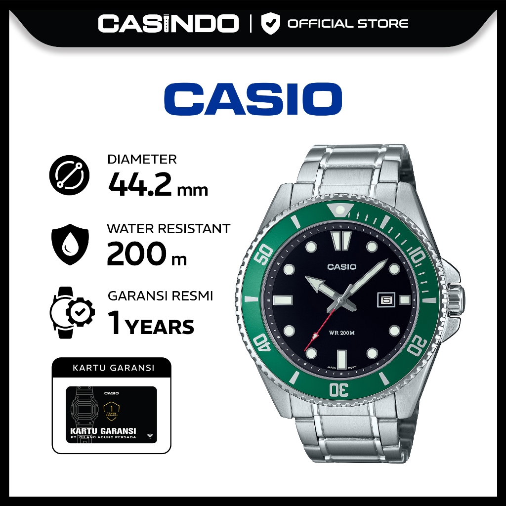 CASIO Jam Tangan Pria Analog MDV-107D-3AVDF