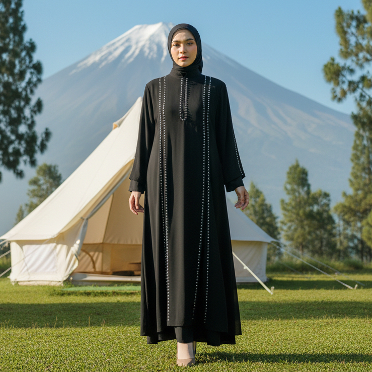 Gamis Abaya Dinara Gamis Turkey Hitam Jetblack Ceruty Dress Lebaran Pesta Kajian Umroh