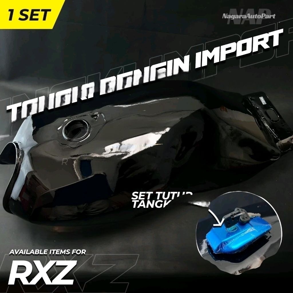 TANGKI BENSIN RXZ RZR CATALYZER/TENGKI RXZ RZR CATALYZER FUEL TANK RXZ HITAM COPY ORIGINAL TZENG
