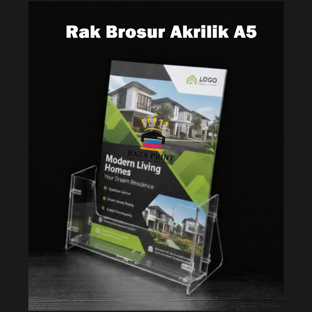 Rak Brosur Akrilik A5 / Wadah menaruh Brosur A5/ Display Menu Meja / Acrylic Flyer Holder