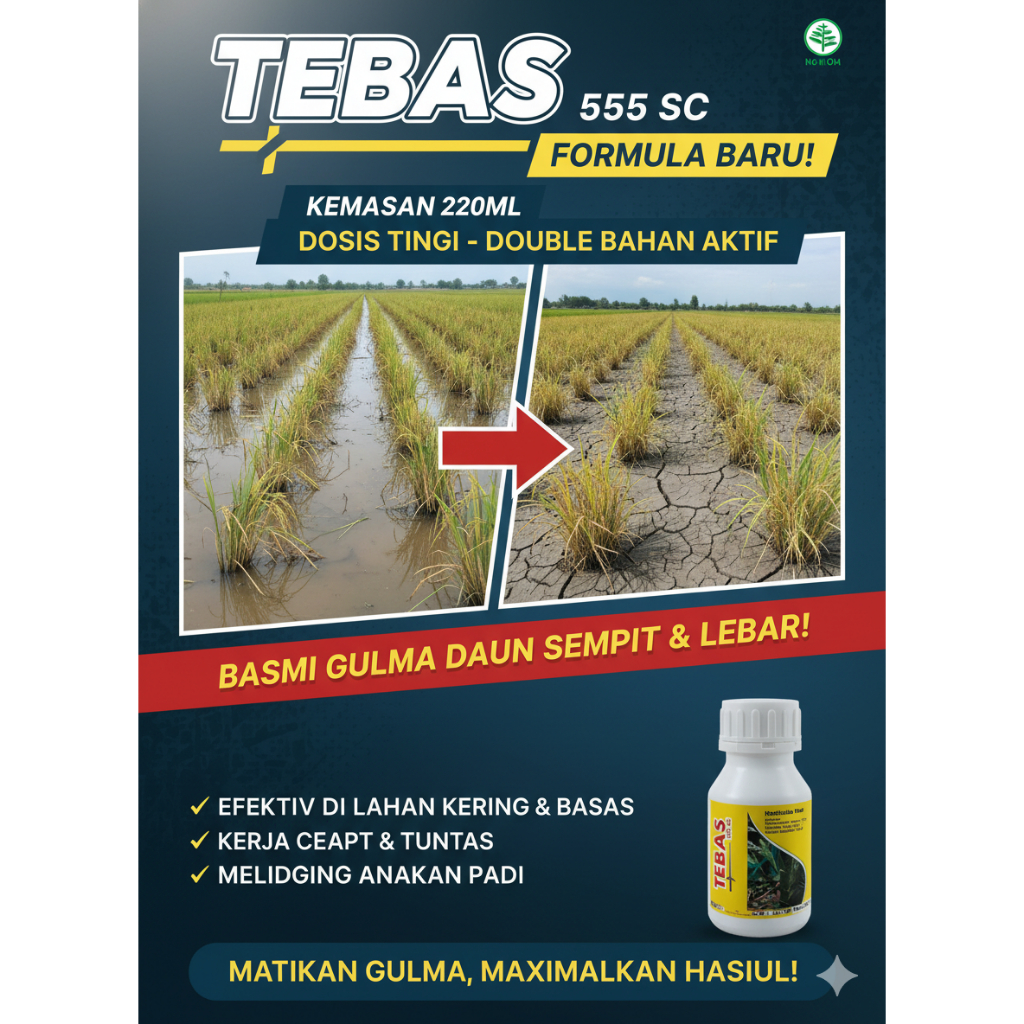 TEBAS 100 ml | OBAT SUKET | BASMI RUMPUT PADI | HERBISIDA SAWAH |