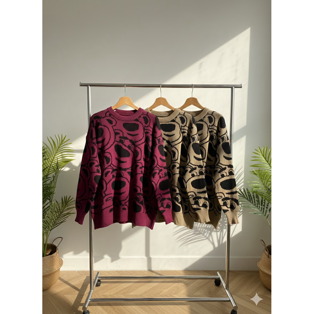 Sweater Rajut Lotso Oversize Lembut