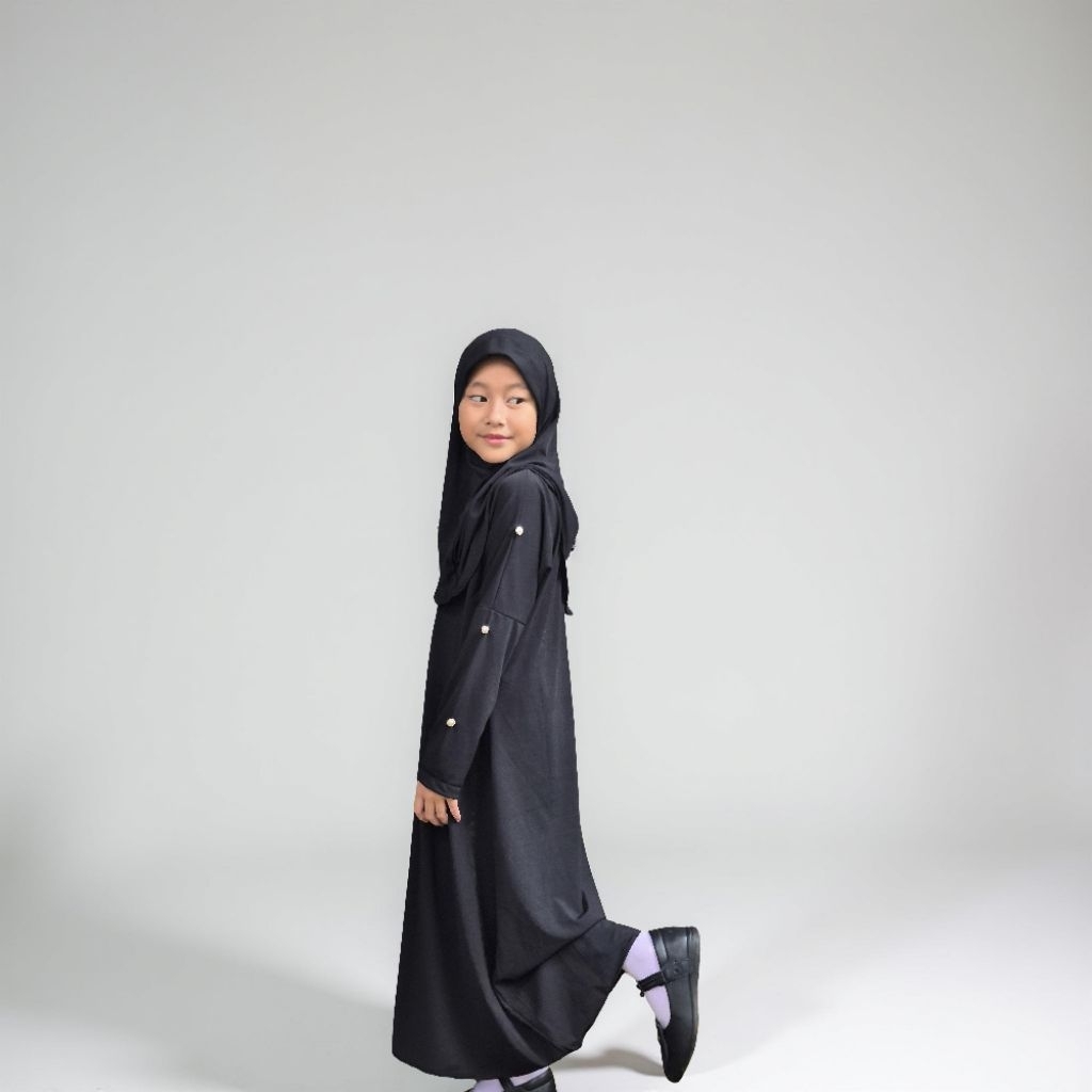 Gamis Abaya Anak Perempuan Muslim Set Hijab Usia 3-12 Tahun