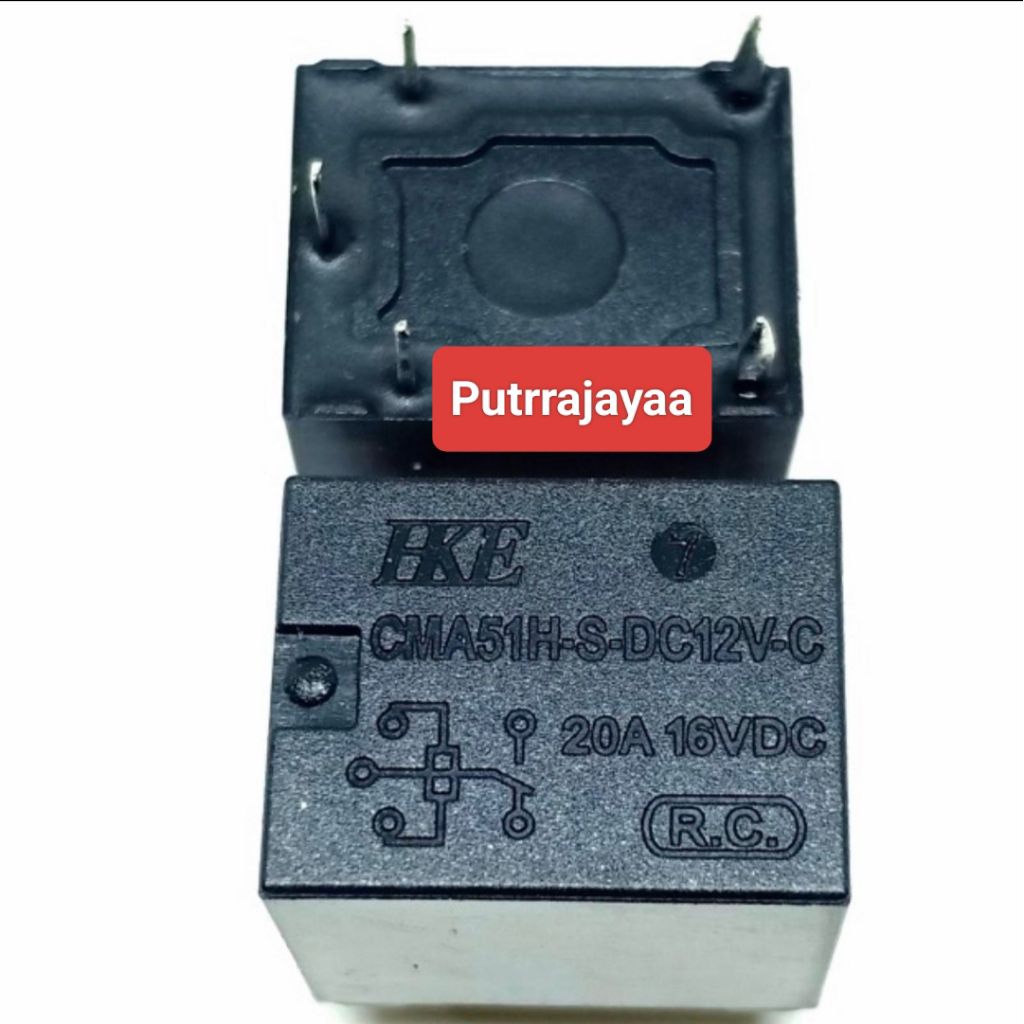 Relay HKE DC 12 Volt 20 Amper 5 Kaki / Riley 12V 20A 5 Pin