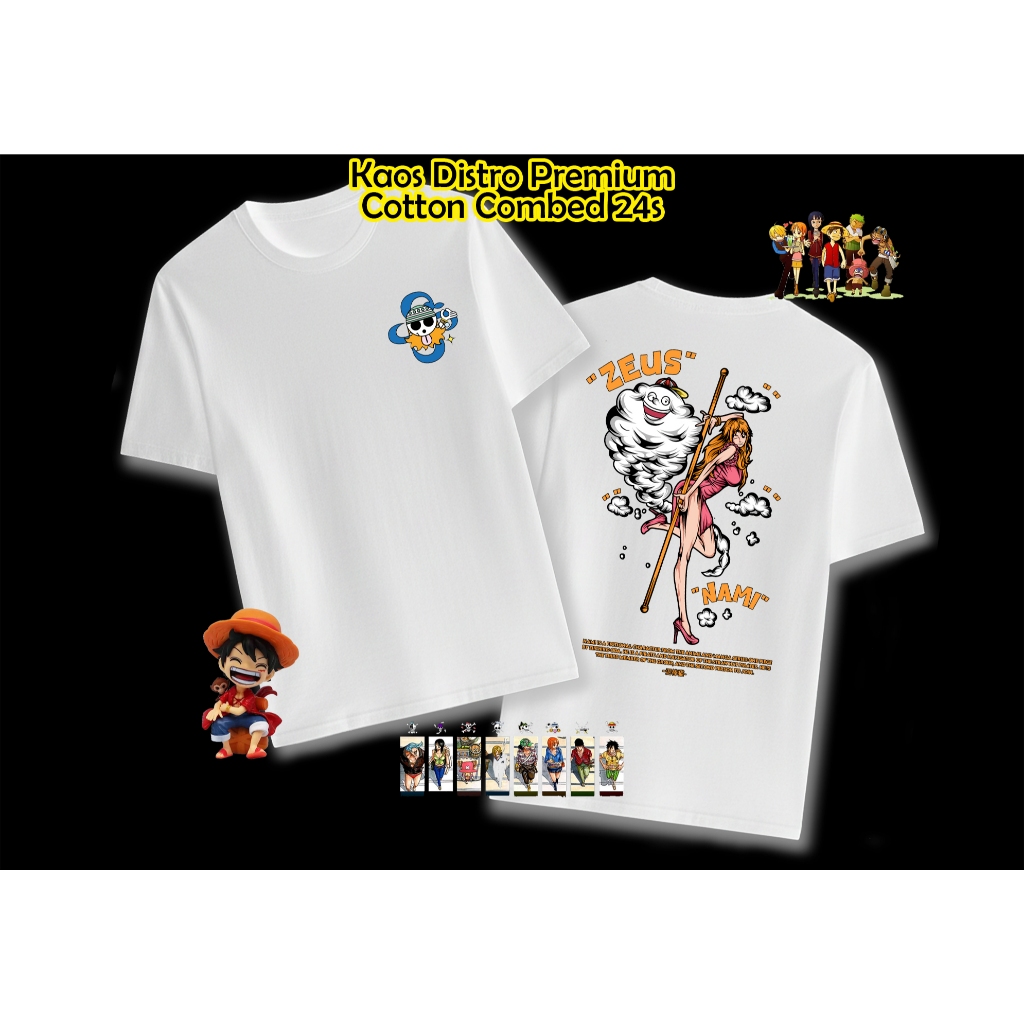 kaos onepiece nami kaos distro cotton combed 24s anime one piece nami zeus unisex