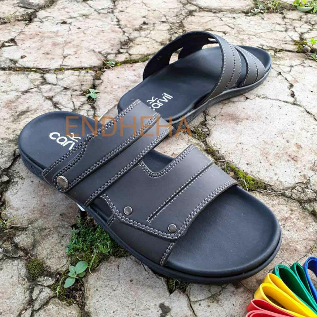 Sandal selop carvil kasual pria keren kekinian gagah anti licin
