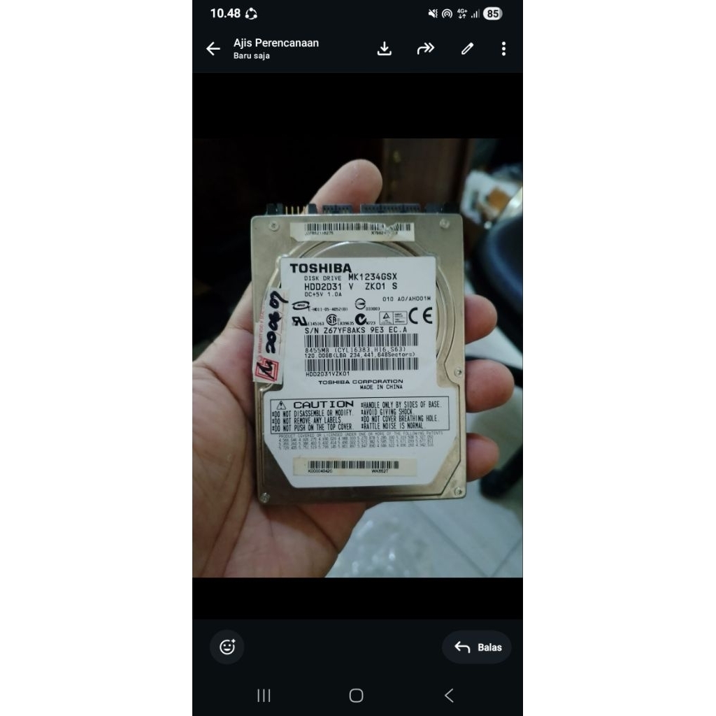 hardisk rusak (bekas laptop)